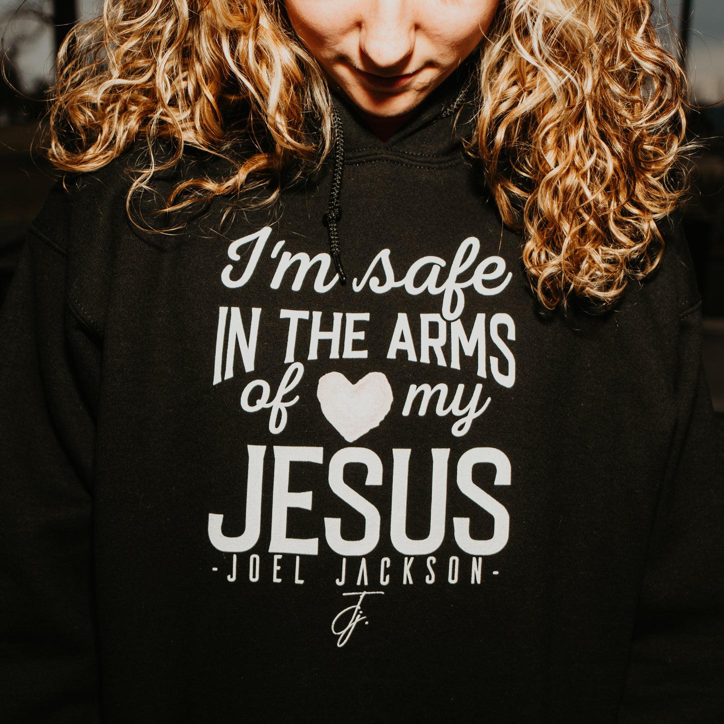Arms of Jesus Black Hoodie Women's