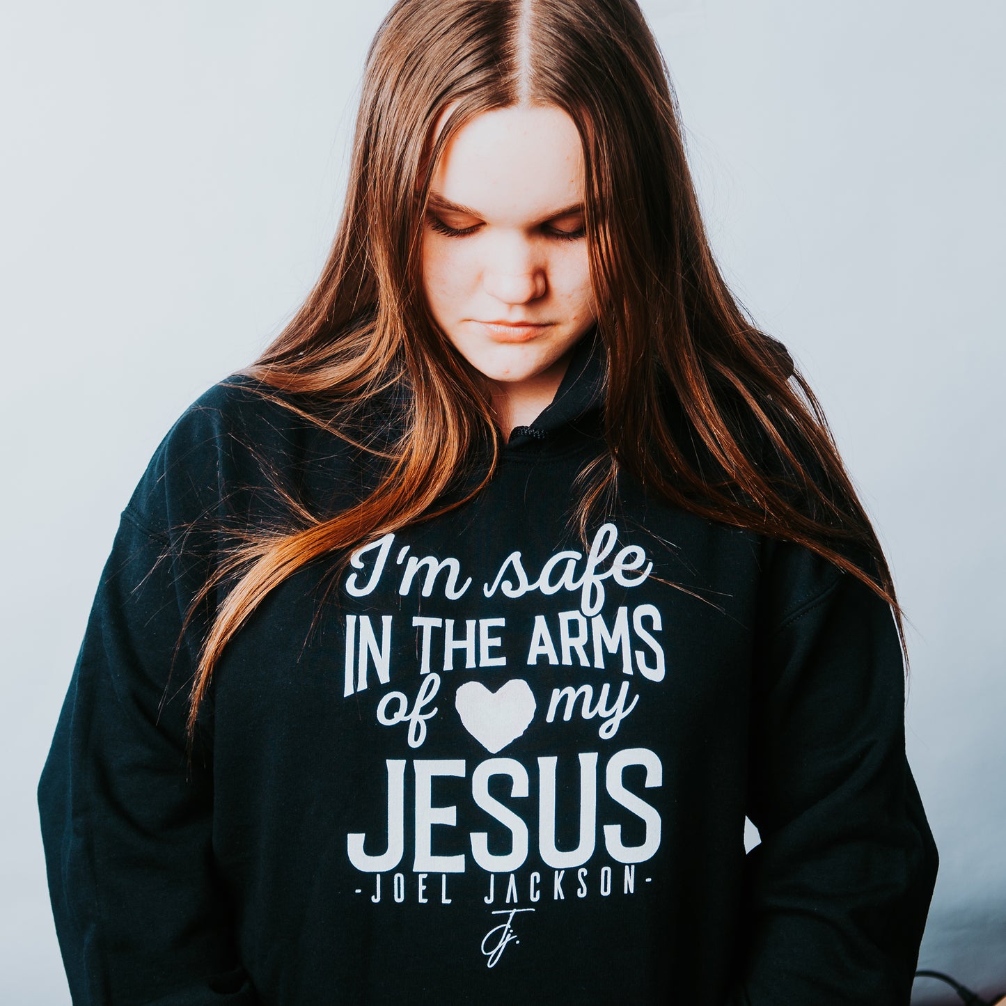 Arms of Jesus Black Hoodie Women's